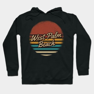 West Palm Beach Vintage Text Hoodie